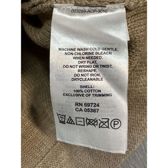 Columbia Sweater Adult Extra Large Oatmeal Tan 1/4 Zip Pullover Ribbed Classic - Picture 8 of 9